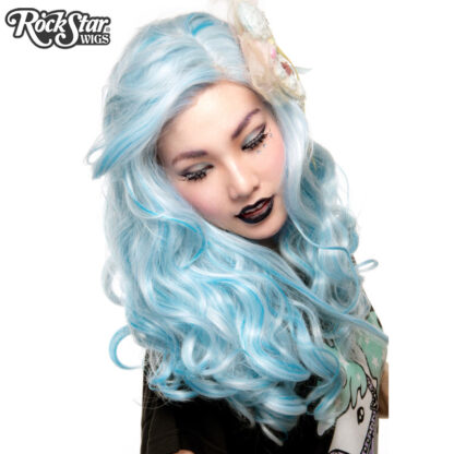 Lace Front Peek-A-Boo - Powder Blue with Aqua Highlight 00695 Front 3
