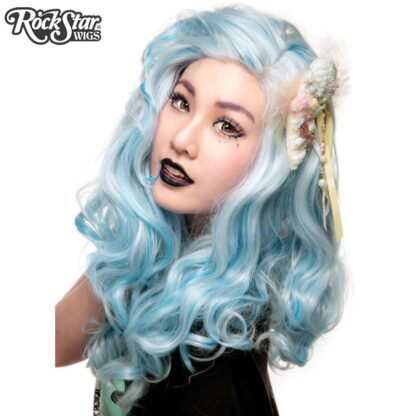 Lace Front Peek-A-Boo - Powder Blue with Aqua Highlight 00695 Front