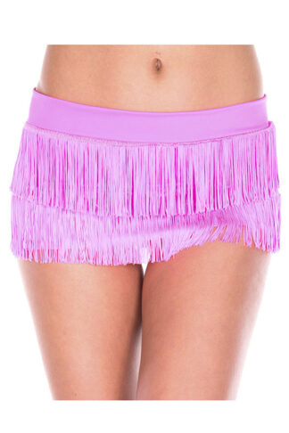 Fringed Mini Skirt Hot Pink Fringe on Hot Pink Skirt