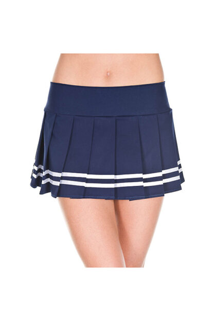 Pleated double striped skirt Navy