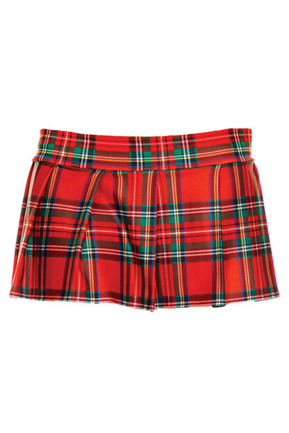 Min Plaid Checkered Skirt Red