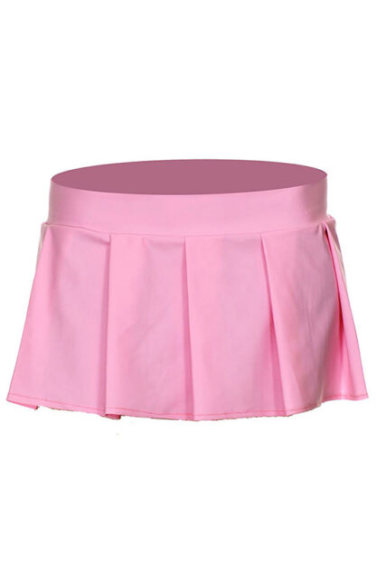 Solid Color Pleated Skirt Pink