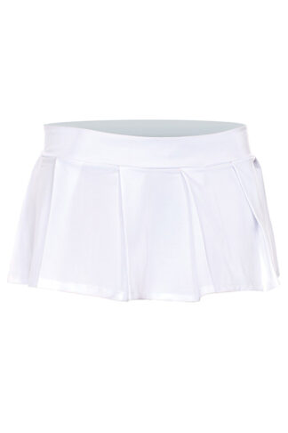 Solid Color Pleated Skirt White