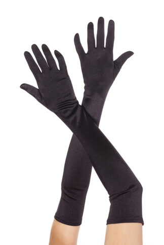 Extra Long Satin Gloves 452 Black