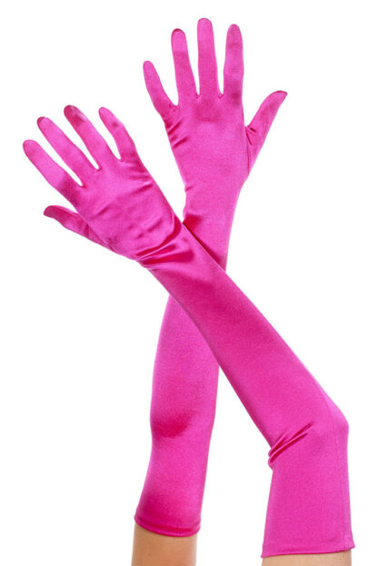 Extra Long Satin Gloves 452 Hot Pink