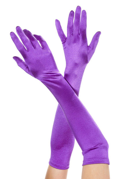 Extra Long Satin Gloves 452 Purple