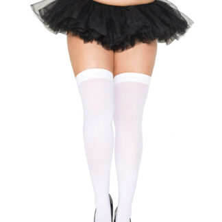 Opaque Thigh Highs Queen Size White