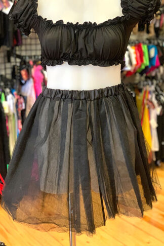 5 Layers Tutu Tulle Petticoat Skirt - Black Front