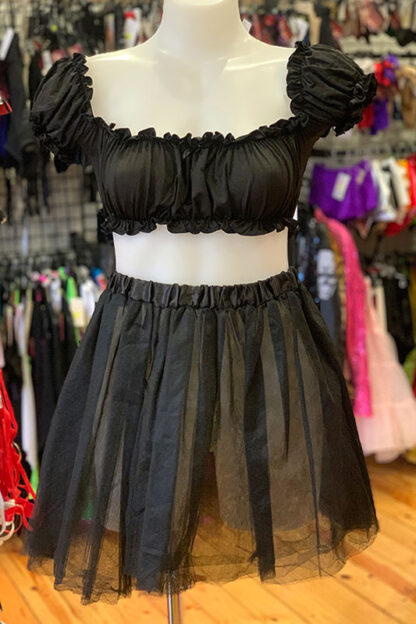 5 Layers Tutu Tulle Petticoat Skirt - Black Front 2