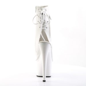 Pleaser 7" Adore 1018 Ankle Boot Matte White Back Angle