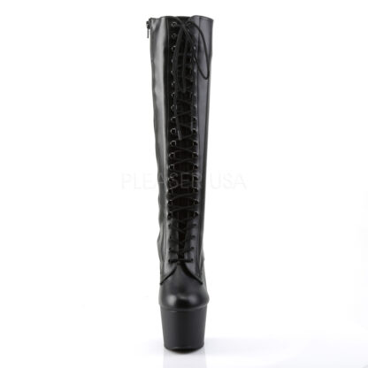 Pleaser 7" Adore 2023 Knee High Boot Matte Black Front Angle