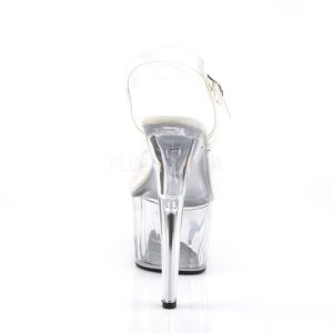 Pleaser 7" Adore 708 Sandal - Clear Top/ Clear Foot / Clear Platform Back Angle