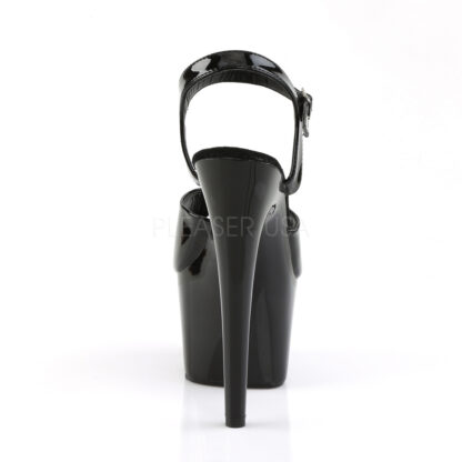 Pleaser 7" Adore 709 Sandal Patent Black Back Angle