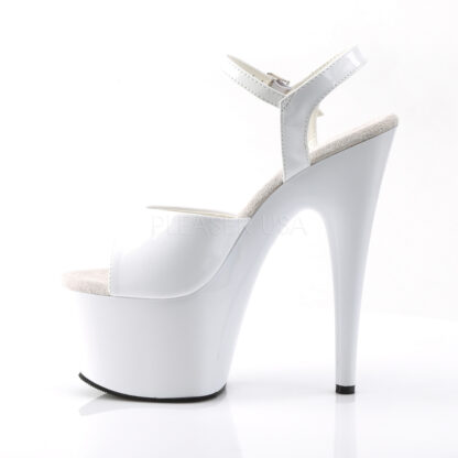 Pleaser 7" Adore 709 Sandal Patent White Right Angle Left Angle