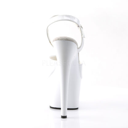 Pleaser 7" Adore 709 Sandal Patent White Right Angle Back Angle