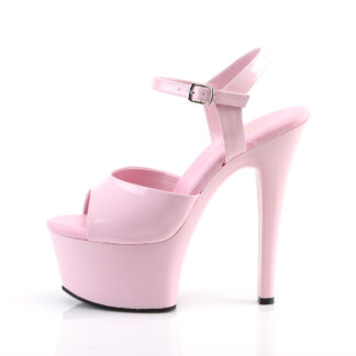 Pleaser 6" Aspire 609 Sandal - Patent Baby Pink Left Angle
