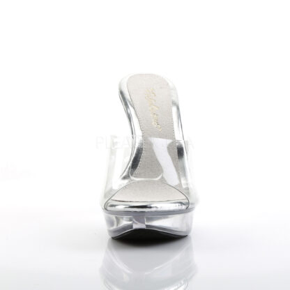 Fabulicious 5" Cocktail 501 Slip On - Clear Foot Clear Platform Shoes Front Angle
