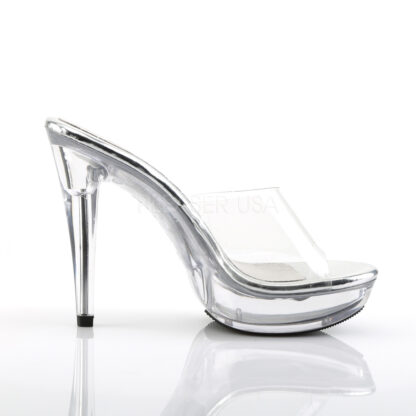 Fabulicious 5" Cocktail 501 Slip On - Clear Foot Clear Platform Shoes Right Angle