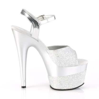 Pleaser 7" Adore 709 - 2G Sandal - Multi Glitter Silver Right