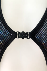 Diamonds Clip Front Bodysuit - Hologram Confetti - Black - Clip
