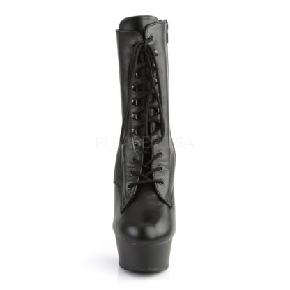 Pleaser 6" Delight 1020 Ankle Boots Matte Black Front Angle