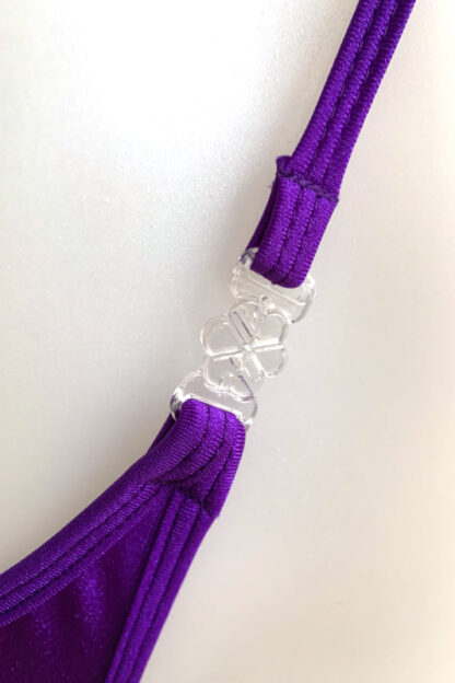Diamonds Clip Front Bodysuit - Purple - Clip