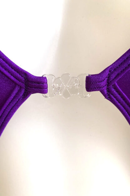 Diamonds Clip Front Bodysuit - Purple -Close