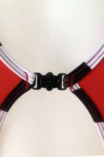 Diamonds Clip Front Bodysuit - Red with Grand Prix Trim - Clip