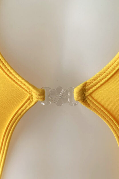 Diamonds Clip Front Bodysuit - Yellow - Close