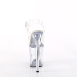 Pleaser 8" Flamingo 808 Clear Top with Ankle Strap Clear Foot Back Angle