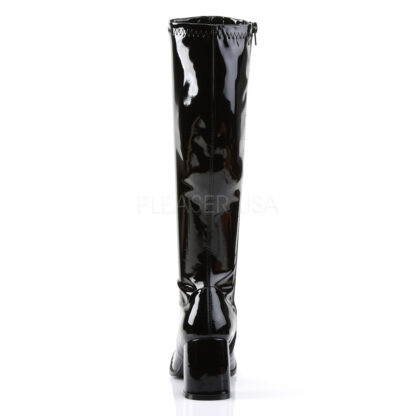 Funtasma 3″ Gogo Knee High Boots Patent Black Back Angle
