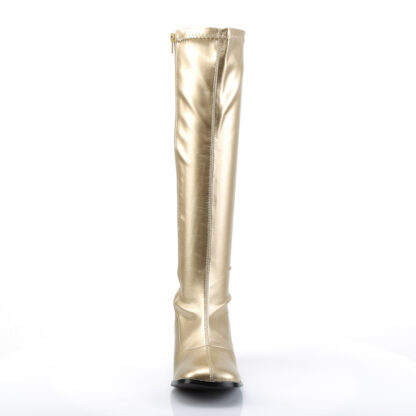 Funtasma 3″ Gogo Knee High Boots Gold Front Angle