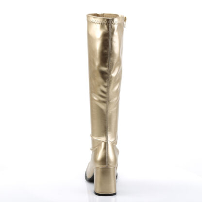 Funtasma 3″ Gogo Knee High Boots Gold Back Angle