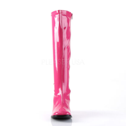Funtasma 3″ Gogo Knee High Boots Patent Hot Pink Front Angle