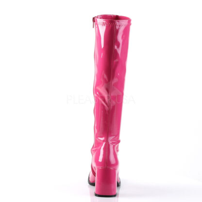 Funtasma 3″ Gogo Knee High Boots Patent Hot Pink Back Angle