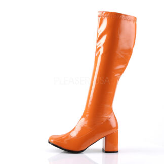 Funtasma 3″ Gogo Knee High Boots Patent Orange Left Angle