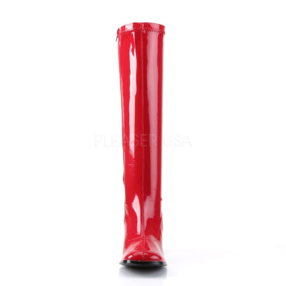 Funtasma 3″ Gogo Knee High Boots Patent Red Front Angle