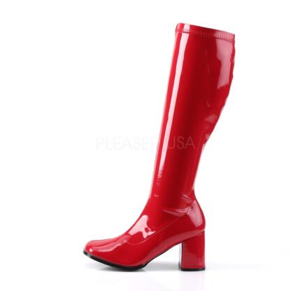 Funtasma 3″ Gogo Knee High Boots Patent Red Left Angle