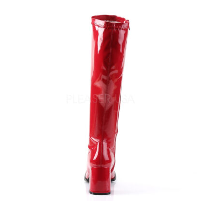 Funtasma 3″ Gogo Knee High Boots Patent Red Back Angle