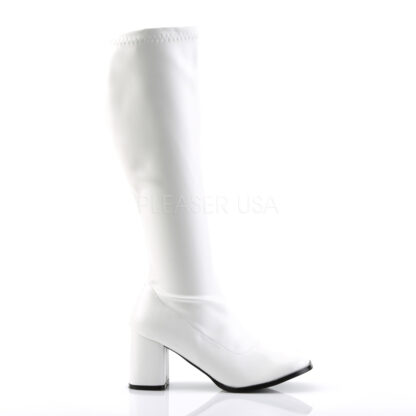 Funtasma 3″ Gogo Knee High Boots Patent White Right Angle