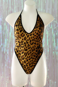 Siren Doll High Cut Low Front Bodysuit - Pick a Animal From 3 Pattern and Trim From 29 Colours - Leopard