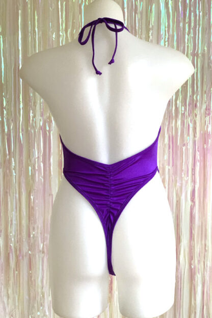 Siren Doll High Cut Low Front Bodysuit - Purple - Back