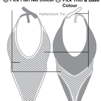 Siren Doll High Cut low Front Bodysuit - Fishnet + Pick Your Original Colour