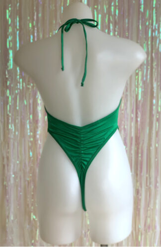 Siren Doll High Cut Low Front Bodysuit - Green Back