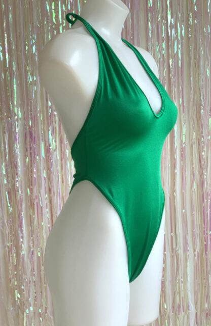 Siren Doll High Cut Low Front Bodysuit - Green Side
