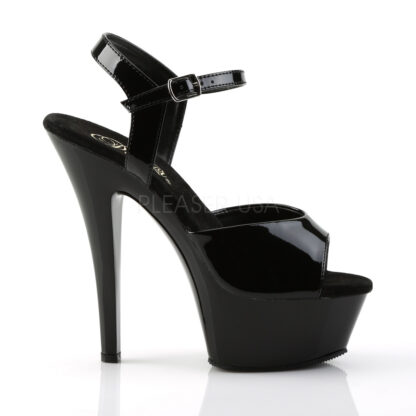 Pleaser 6" Kiss 209 Sandal Patent Black Right Angle