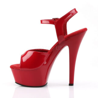 Pleaser 6" Kiss 209 Sandal Patent Red Left Angle