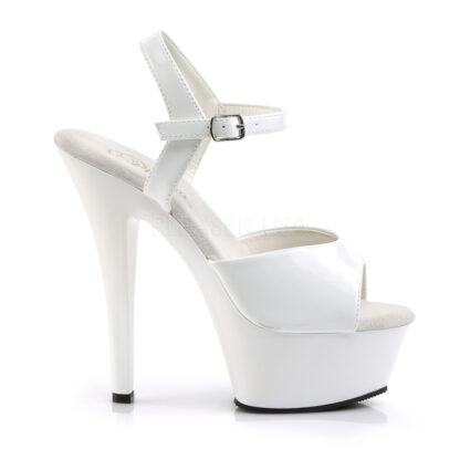 Pleaser 6" Kiss 209 Sandal Patent White Right Angle