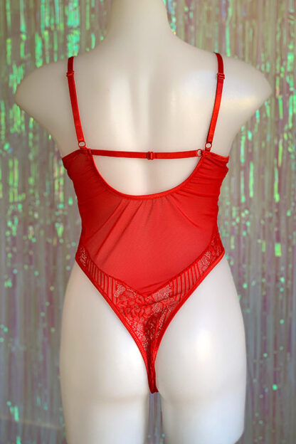 Lace Bodysuit - Red Back
