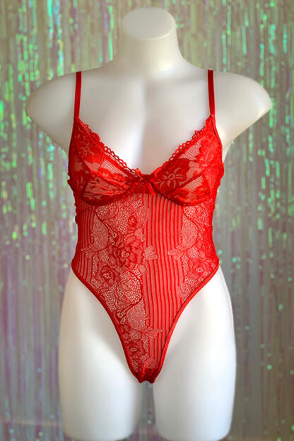 Lace Bodysuit - Red Front